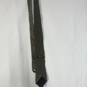 Umberto Bossi Men's Woven Silk Geometric Pointed Tie, Black/Gold One Size